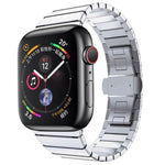 ワンビーズスチールバタフライバックルウォッチバンド Apple Watchシリーズ用、Apple Watchシリーズ 8&7 41mm用、Apple Watch Ultra 49mm / シリーズ 8&7 45mm用、7 41mm / 6&SE&5&4 40mm / 3&2&1 38mm、7 45mm / 6&SE&5&4 44mm / 3&2&1 42mm