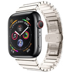 ワンビーズスチールバタフライバックルウォッチバンド Apple Watchシリーズ用、Apple Watchシリーズ 8&7 41mm用、Apple Watch Ultra 49mm / シリーズ 8&7 45mm用、7 41mm / 6&SE&5&4 40mm / 3&2&1 38mm、7 45mm / 6&SE&5&4 44mm / 3&2&1 42mm