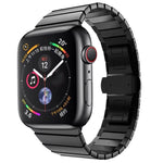 ワンビーズスチールバタフライバックルウォッチバンド Apple Watchシリーズ用、Apple Watchシリーズ 8&7 41mm用、Apple Watch Ultra 49mm / シリーズ 8&7 45mm用、7 41mm / 6&SE&5&4 40mm / 3&2&1 38mm、7 45mm / 6&SE&5&4 44mm / 3&2&1 42mm