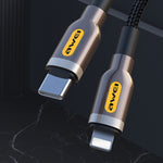 awei CL-125L Type-C / USB-C から 8ピン 急速充電データケーブル、長さ：1m