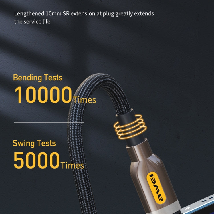 awei CL-125L Type-C / USB-C から 8ピン 急速充電データケーブル、長さ：1m