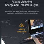 awei CL-125L Type-C / USB-C から 8ピン 急速充電データケーブル、長さ：1m