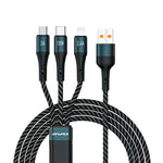 awei CL-972 Type-C / USB-C + 8ピン + マイクロUSB 3イン1 急速充電データケーブル、長さ：1.2m