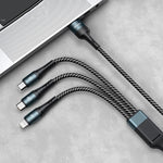 awei CL-972 Type-C / USB-C + 8ピン + マイクロUSB 3イン1 急速充電データケーブル、長さ：1.2m
