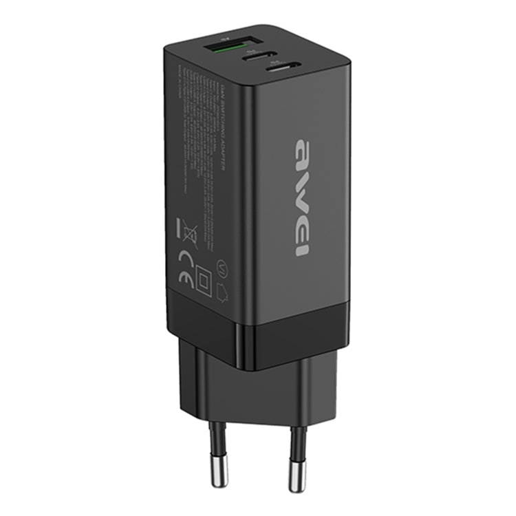awei PD9 65W GaN 急速充電トラベルチャージャー、EUプラグ