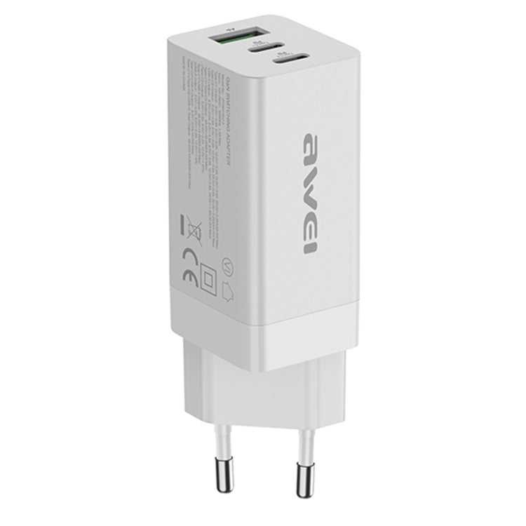 awei PD9 65W GaN 急速充電トラベルチャージャー、EUプラグ