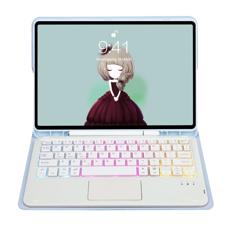 T07B-AS スキンフィール ペンスロット タッチパッド Bluetoothキーボード レザータブレットケース、iPad 9.7 2018＆2017 / Pro 9.7 / Air 2用、iPad 10.2 2021＆2020＆2019 / Air 2019 / Pro 10.5用、iPad Air 11 2025 / 2024 / Pro 11 2021＆2020＆2018用