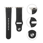 ネイルシルバーバックルレザーウォッチバンド Apple Watchシリーズ用、7 41mm / 6&SE&5&4 40mm / 3&2&1 38mm、7 45mm / 6&SE&5&4 44mm / 3&2&1 42mm