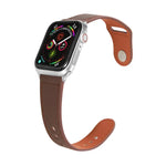 ネイルシルバーバックルレザーウォッチバンド Apple Watchシリーズ用、7 41mm / 6&SE&5&4 40mm / 3&2&1 38mm、7 45mm / 6&SE&5&4 44mm / 3&2&1 42mm