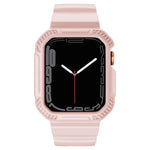 一体型カーボンファイバーパターンシリコンウォッチバンド Apple Watchシリーズ用、7 41mm / 6&SE&5&4 40mm / 3&2&1 38mm、7 45mm / 6&SE&5&4 44mm / 3&2&1 42mm