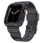 一体型カーボンファイバーパターンシリコンウォッチバンド Apple Watchシリーズ用、7 41mm / 6&SE&5&4 40mm / 3&2&1 38mm、7 45mm / 6&SE&5&4 44mm / 3&2&1 42mm