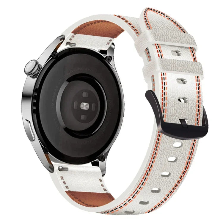 縫い糸本革ウォッチバンド Samsung Galaxy Watch 3 45mm用、Huawei Watch GT 3 46mm用