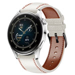 縫い糸本革ウォッチバンド Samsung Galaxy Watch 3 45mm用、Huawei Watch GT 3 46mm用