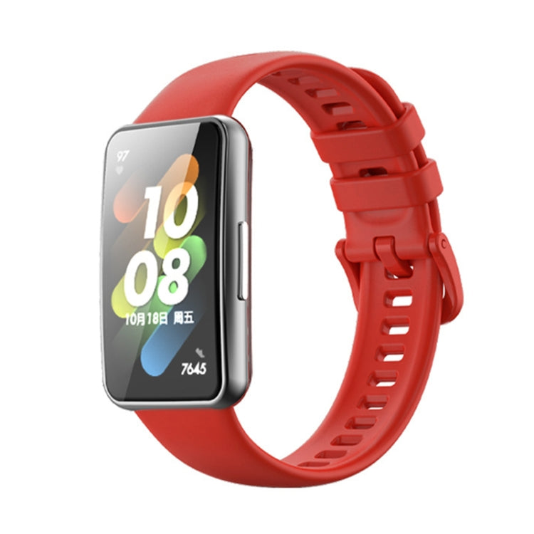Pure Color Silicone Watch Band, For Huawei Band 7 / Honor Band 7