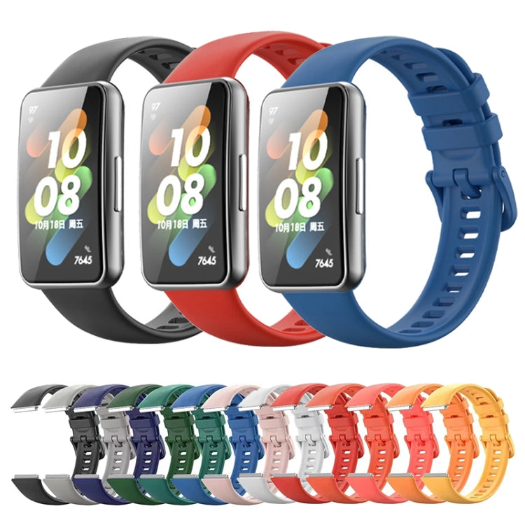 Pure Color Silicone Watch Band, For Huawei Band 7 / Honor Band 7