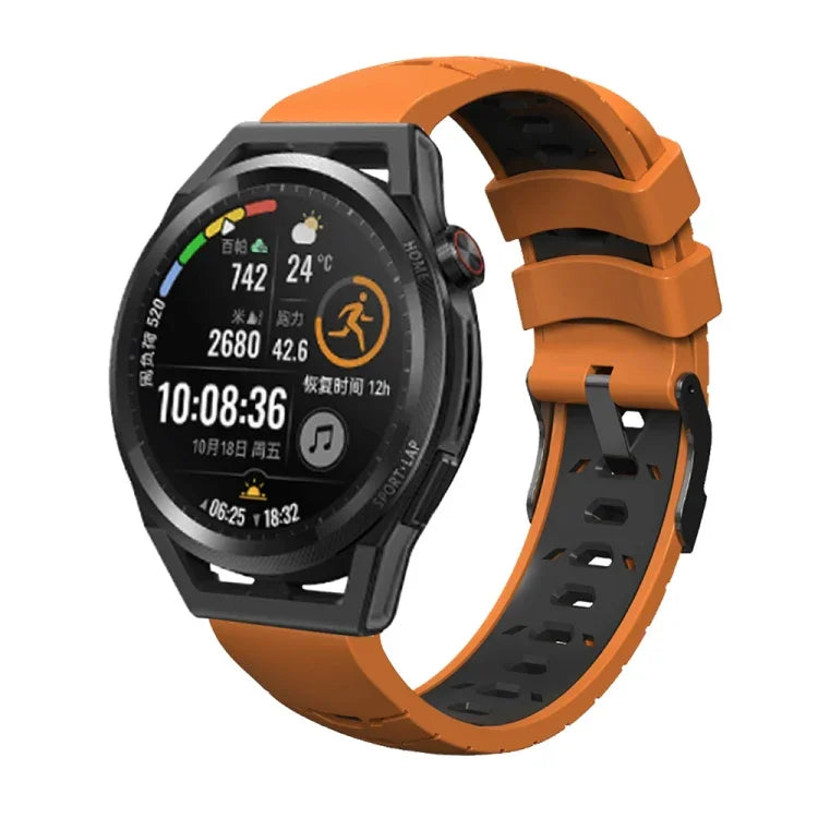 Trapezoidal Three-row Hole Silicone Watch Band, For Samsung Galaxy Watch 4 / Watch4 Classic, For Samsung Galaxy Watch 42mm, For Samsung Galaxy Watch 46mm, For Samsung Galaxy Watch Active