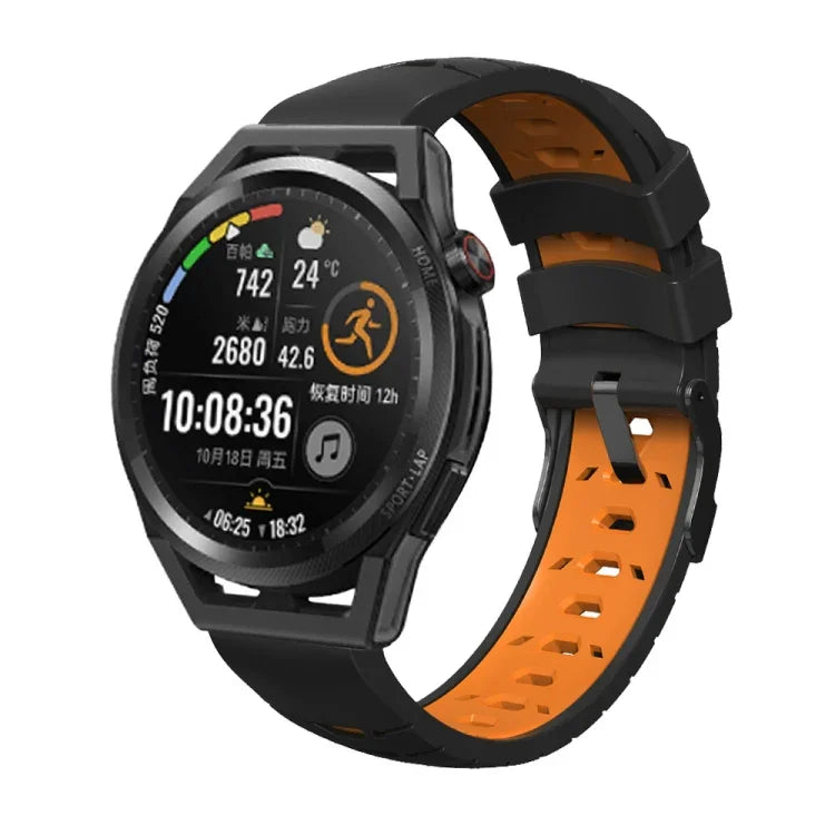Trapezoidal Three-row Hole Silicone Watch Band, For Samsung Galaxy Watch 4 / Watch4 Classic, For Samsung Galaxy Watch 42mm, For Samsung Galaxy Watch 46mm, For Samsung Galaxy Watch Active