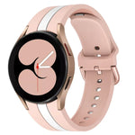 Samsung Galaxy Watch4 40/44mm / Watch4 Classic 42/46mm用 三本縦ストライプ 二色シリコンウォッチバンド