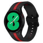 Samsung Galaxy Watch4 40/44mm / Watch4 Classic 42/46mm用 三本縦ストライプ 二色シリコンウォッチバンド