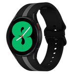 Samsung Galaxy Watch4 40/44mm / Watch4 Classic 42/46mm用 三本縦ストライプ 二色シリコンウォッチバンド