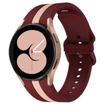 Samsung Galaxy Watch4 40/44mm / Watch4 Classic 42/46mm用 三本縦ストライプ 二色シリコンウォッチバンド
