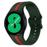 Samsung Galaxy Watch4 40/44mm / Watch4 Classic 42/46mm用 三本縦ストライプ 二色シリコンウォッチバンド