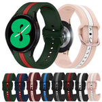 Samsung Galaxy Watch4 40/44mm / Watch4 Classic 42/46mm用 三本縦ストライプ 二色シリコンウォッチバンド