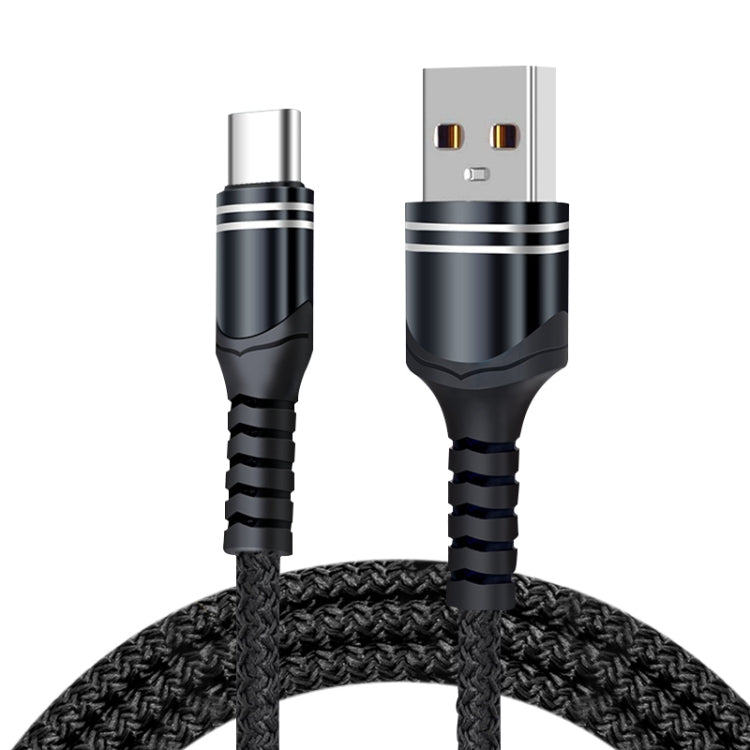 6A 編み込みスタイル USB充電ケーブル、ケーブル長：1m、USB-C / Type-C、マイクロUSB、8ピン