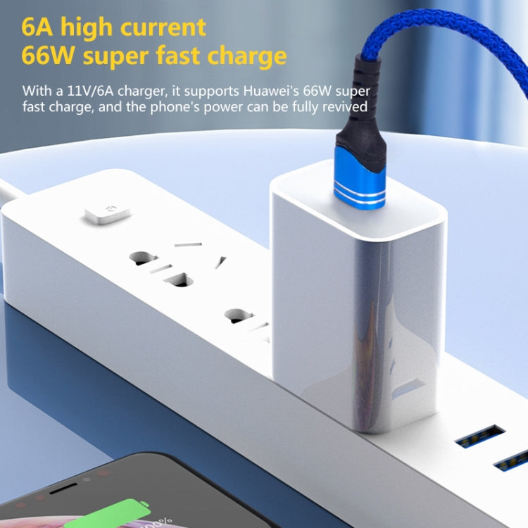 6A 編み込みスタイル USB充電ケーブル、ケーブル長：1m、USB-C / Type-C、マイクロUSB、8ピン