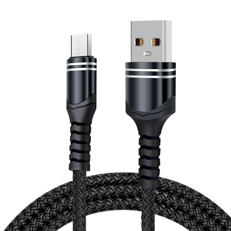 6A 編み込みスタイル USB充電ケーブル、ケーブル長：1m、USB-C / Type-C、マイクロUSB、8ピン