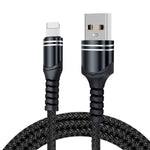 6A 編み込みスタイル USB充電ケーブル、ケーブル長：1m、USB-C / Type-C、マイクロUSB、8ピン