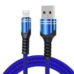 6A 編み込みスタイル USB充電ケーブル、ケーブル長：1m、USB-C / Type-C、マイクロUSB、8ピン