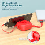 3イン1 USBから8ピン＋マイクロUSB＋USB-C / Type-C 伸縮充電ケーブル 携帯電話ホルダー付き