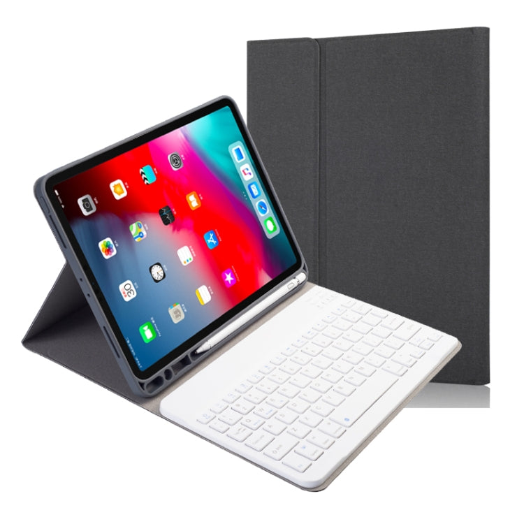 布地テクスチャー 着脱式 マグネット Bluetoothキーボード 横開き レザーケース iPad Pro 11 2020 / 2018用 ホルダー＆ペンスロット付き, RK11, RK11D バックライト