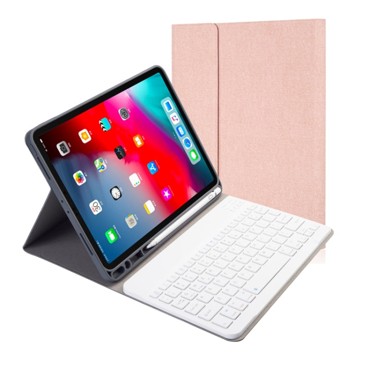 布地テクスチャー 着脱式 マグネット Bluetoothキーボード 横開き レザーケース iPad Pro 11 2020 / 2018用 ホルダー＆ペンスロット付き, RK11, RK11D バックライト