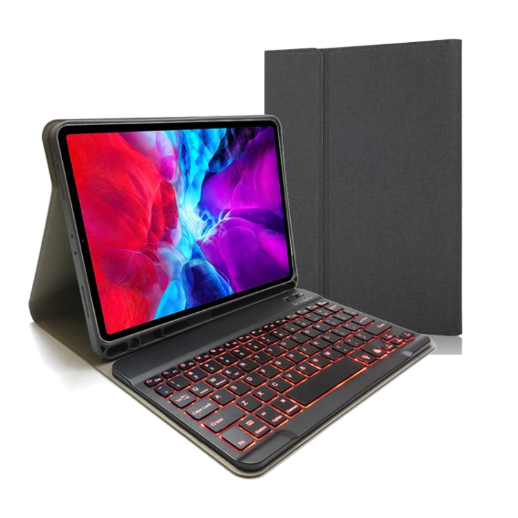 布地テクスチャー 着脱式 マグネット Bluetoothキーボード 横開き レザーケース iPad Pro 11 2020 / 2018用 ホルダー＆ペンスロット付き, RK11, RK11D バックライト