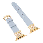 パールダイヤモンドレザーウォッチバンド Apple Watchシリーズ用、7 41mm / 6&SE&5&4 40mm / 3&2&1 38mm、7 45mm / 6&SE&5&4 44mm / 3&2&1 42mm