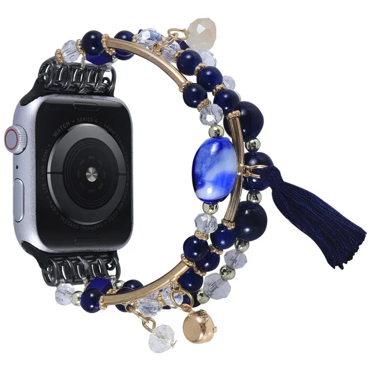 ラウンドビーズチェーンウォッチバンド Apple Watchシリーズ用、7 41mm / 6&SE&5&4 40mm / 3&2&1 38mm、7 45mm / 6&SE&5&4 44mm / 3&2&1 42mm