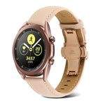 バタフライバックルステッチ 本革ウォッチバンド、Samsung Galaxy Watch4 20mm用、Huawei Watch GT 3 Pro 22mm用