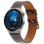 プレーン織り本革ウォッチバンド、Samsung Galaxy Watch4 20mm用、Huawei Watch GT 3 Pro 22mm用