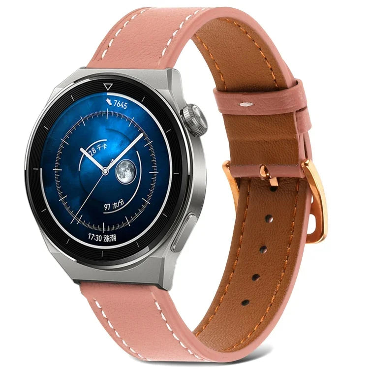 プレーン織り本革ウォッチバンド、Samsung Galaxy Watch4 20mm用、Huawei Watch GT 3 Pro 22mm用