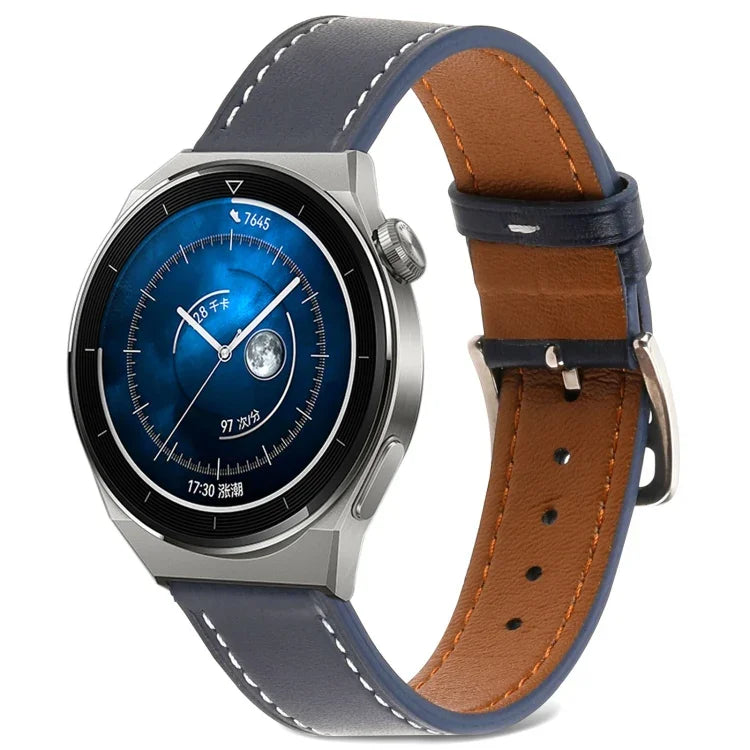 プレーン織り本革ウォッチバンド、Samsung Galaxy Watch4 20mm用、Huawei Watch GT 3 Pro 22mm用