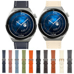 プレーン織り本革ウォッチバンド、Samsung Galaxy Watch4 20mm用、Huawei Watch GT 3 Pro 22mm用