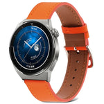 プレーン織り本革ウォッチバンド、Samsung Galaxy Watch4 20mm用、Huawei Watch GT 3 Pro 22mm用