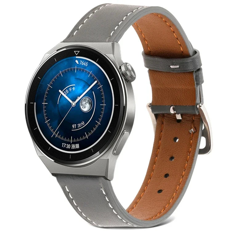 プレーン織り本革ウォッチバンド、Samsung Galaxy Watch4 20mm用、Huawei Watch GT 3 Pro 22mm用