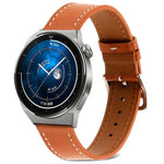 プレーン織り本革ウォッチバンド、Samsung Galaxy Watch4 20mm用、Huawei Watch GT 3 Pro 22mm用
