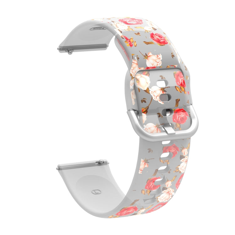 透明プリントTPUシリコンウォッチバンド、Samsung Galaxy Watch4 20mm用、Huawei Watch GT 3 Pro 22mm用