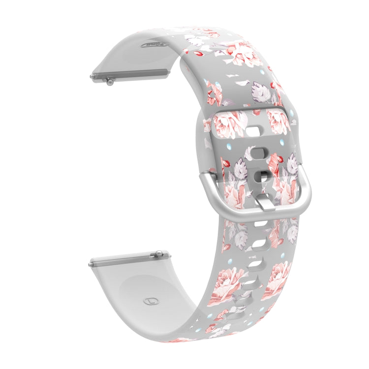 透明プリントTPUシリコンウォッチバンド、Samsung Galaxy Watch4 20mm用、Huawei Watch GT 3 Pro 22mm用