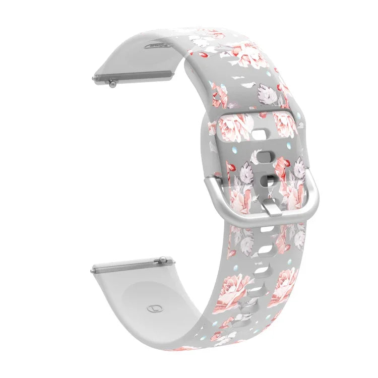 透明プリントTPUシリコンウォッチバンド、Samsung Galaxy Watch4 20mm用、Huawei Watch GT 3 Pro 22mm用
