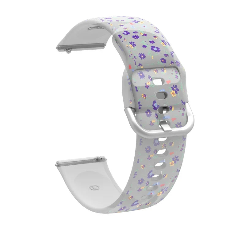 透明プリントTPUシリコンウォッチバンド、Samsung Galaxy Watch4 20mm用、Huawei Watch GT 3 Pro 22mm用